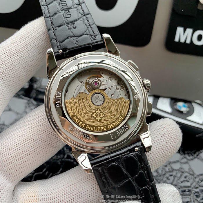 百達翡麗PATEK PHILPPE 2019新款 進口9100多功能機芯 超強防水 小牛皮錶帶 高端男士腕表  wssb3520